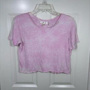 LoveShackFancy Calix Tie-Dye Short Sleeve Cotton Tee Women’s S Pink
